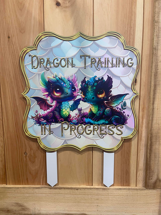 Dragon Training in Progress / Garden Sign / Pool Decoration / Boy's Bedroom