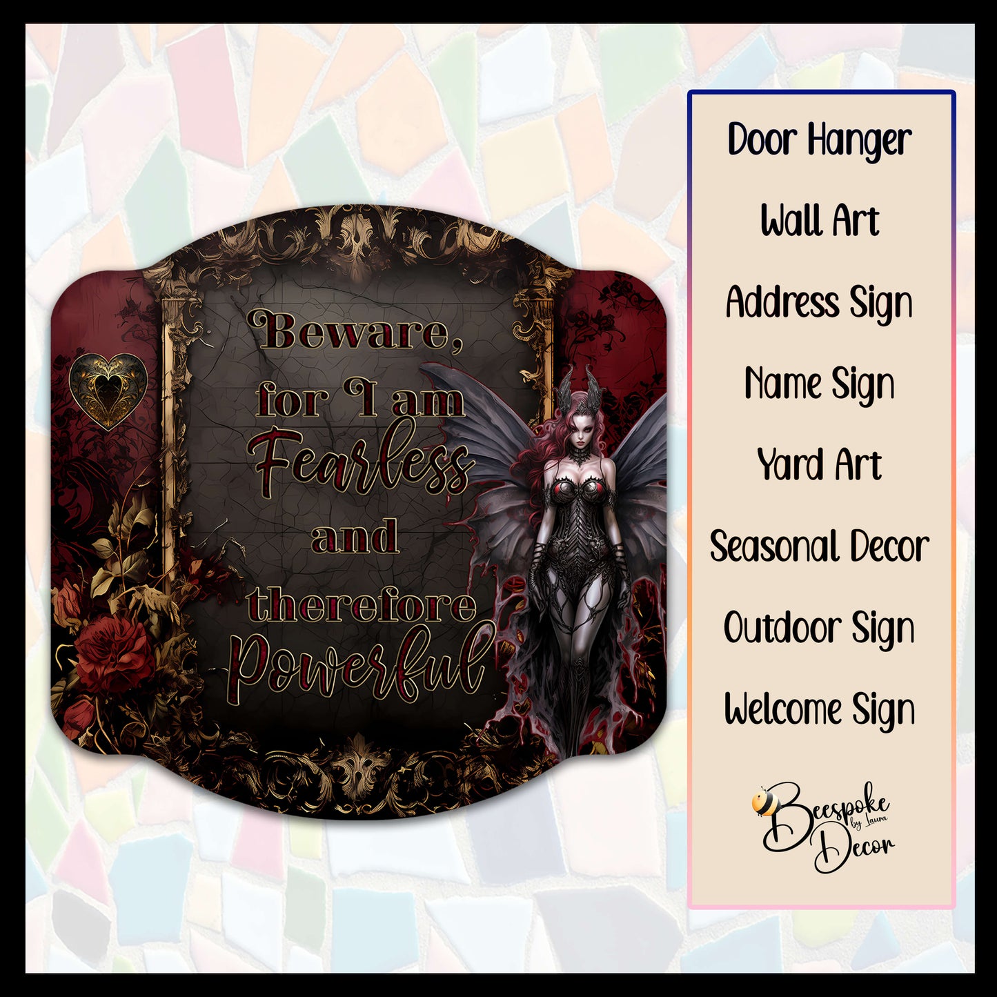 Dark Fairy Goth Sign / Goth Decoration / Goth Halloween Sign / Gothic Decor / Gothic Theme