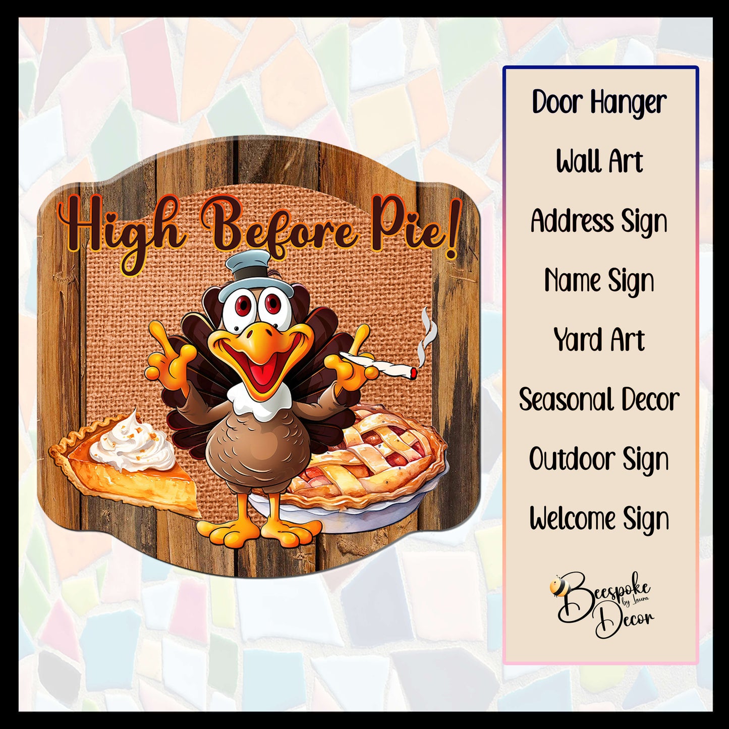 Turkey 420 Sign / Thanksgiving Sign / Turkey Door Hanger / Fall Decorations / Fall Outdoor Decor / 420 Thanksgiving