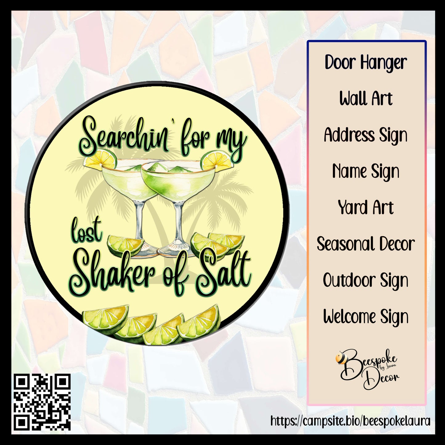 Lost Shaker of Salt Sign / Margarita Bar Sign / Pool Bar Sign Decor for Outdoors Weather Proof / Tiki Bar Decoration Garden Flag